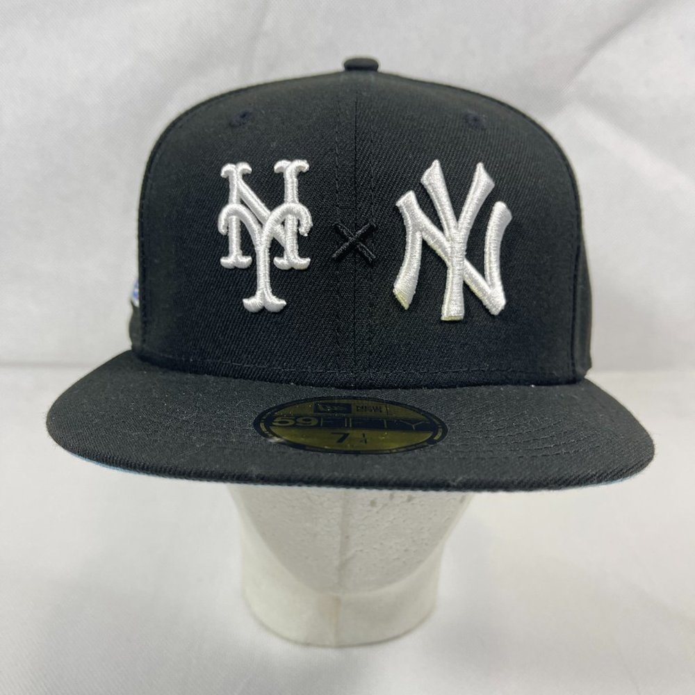 New Era 59Fifty MET x YANKEES 2000 SUBWAY SERIES PATCH Fitted Hat 7 1/4" Blue UV